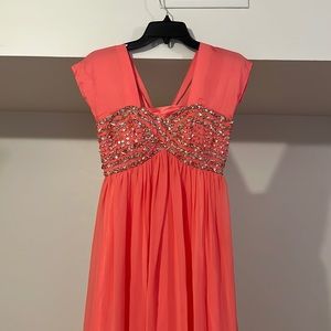 Prom Dress (S) salmon/hot pink color